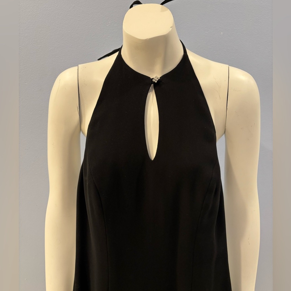 Tristan & Iseut black halter dress NWT size 1 LBD 2 slits